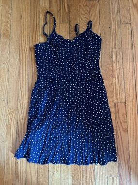 41 Hawthorn Navy and White Polka Dot Maxi Dress